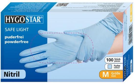 Hygostar Nitril poedervrije handschoenen blauw maat M