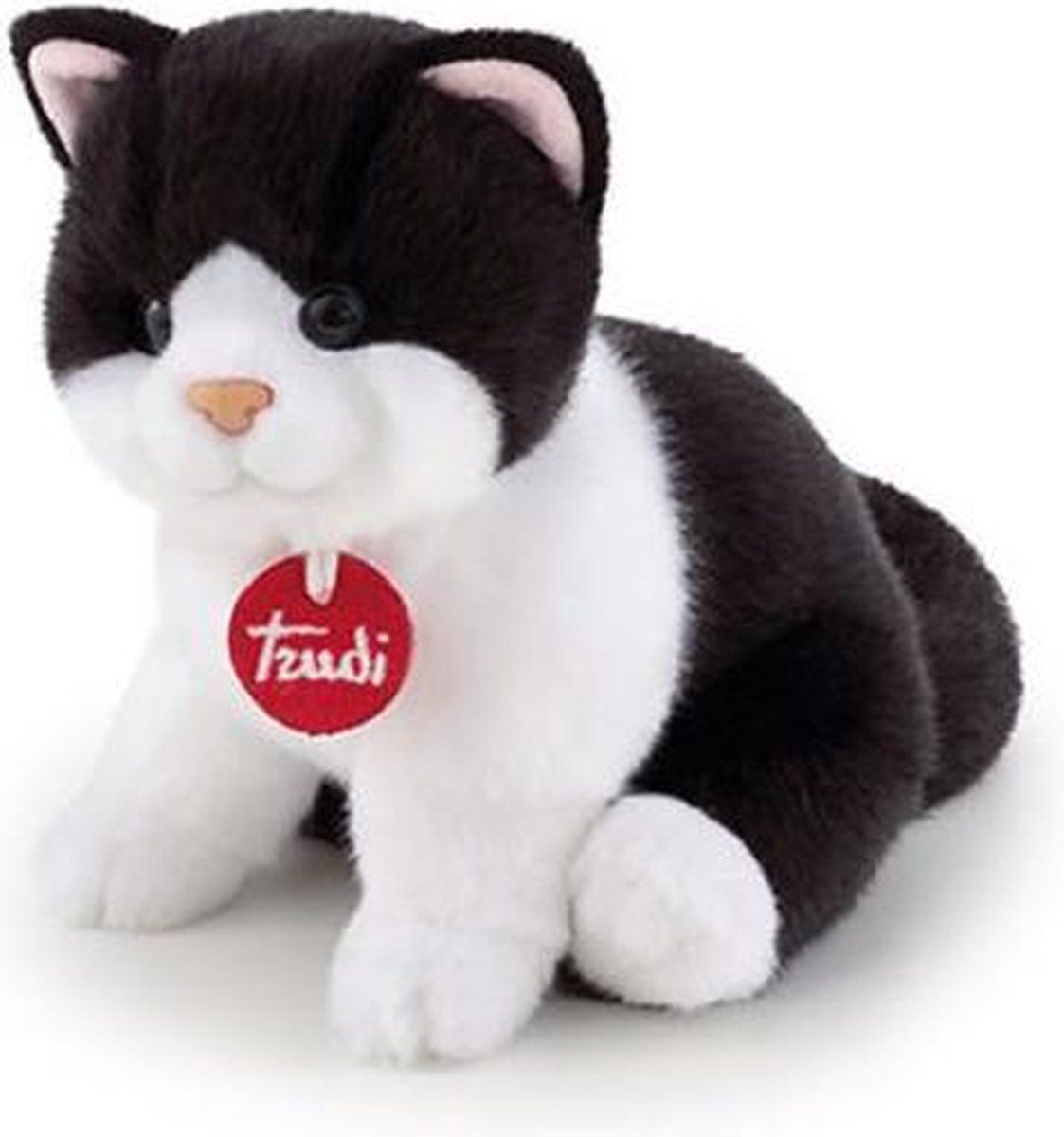 Trudi Knuffel Kitten Zwart/Wit 22 cm - Pluche - 8006529210403