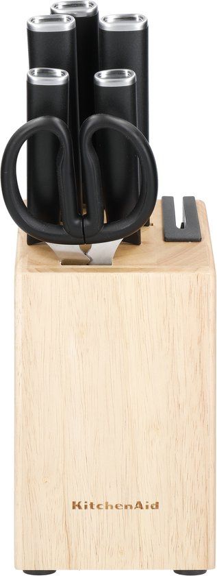KitchenAid 6-delige Messenset met Messenblok - Zwart - Japanse Messen - 25 Jaar Garantie