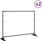 vidaXL - Achtergrondstandaards - 2 stuks - 305x243 cm - Staal - Zwart