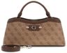 GUESS Lindsey 2 Compartment Satchel Handtas Schoudertas Latte Logo Lichtbruin