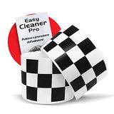 4R Quattroerre.it 10219 Checks Trim Stripe plakstrips, wit en zwart, 10 x 99 cm