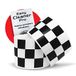 4R Quattroerre.it 10219 Checks Trim Stripe plakstrips, wit en zwart, 10 x 99 cm