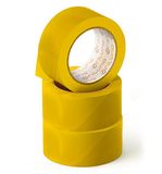OFITURIA Plakband, kleur geel, tape voor het verpakken en organiseren van dozen en zendingen, zegel in verschillende heldere kleuren, 66 mt x 48 mm (3 stuks, geel)