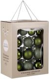 Mica Decorations Boules de Noël - 26 Pièces - Ø7 cm - Verre - Vert foncé