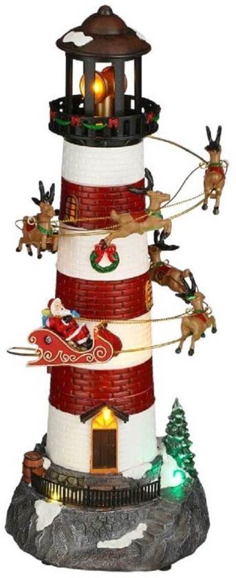 Luville Christmas Lighthouse Rood 35 cm