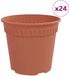 vidaXL Pot de fleurs rond 24 pc Rouge brique Ø 19 x 16,5 cm Plastique