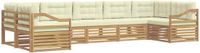 vidaXL - Buiten - bank - set - 7 - st - Wit - en - crèmekleurig - Polyester