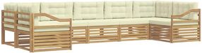 vidaXL - Extérieur - canapé - set - 7 - pcs - Blanc - et - crème - Polyester