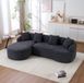 MODENUIT Canapé d'angle 243 cm - Courbé Avec Chaise Longue Gauche - Gris foncé