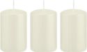 Trend Candles Bougie cylindrique/bougie tronc - 3x - blanc ivoire - 5 x 8 cm - 18 heures de combustion - avec film ignifuge