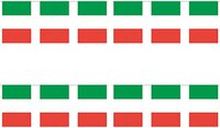 2x Papieren slinger Italie 4 meter - Italiaanse vlag - Themafeest decoratie