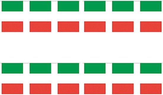 2x Papieren slinger Italie 4 meter - Italiaanse vlag - Themafeest decoratie