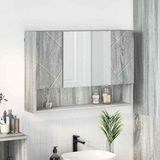 vidaXL Spiegelkast Grijs Sonoma 80 x 17 x 55 cm Bewerkt hout