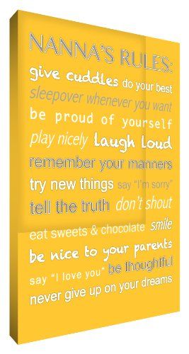 Feel Good Art Canvas - Nannas Voorschriften - Geel - 36 x 24 cm
