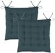 Stof Textile kussen DUO - 2x - petrol blauw - 38 x 38 x 3.5 cm