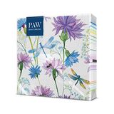 PAW Papieren Servet 3-laags | 33 x 33 cm - 20 stuks | Papieren Servet Ideaal voor Open Dagen, Tuinfeesten, Familiegebeurtenissen (Bloem Met Libelle)