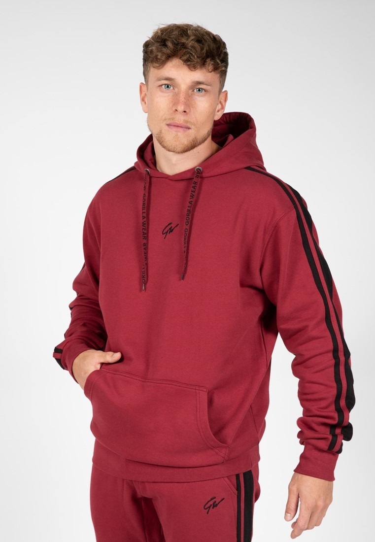 Gorilla Wear Banks Oversized Hoodie - Bordeauxrood/Zwart - XL