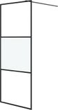 vidaXL Inloopdouchewand - 80x195 cm - halfmat ESG-glas - zwart