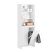 SoBuy BZR155-W Armoire de salle de bain haute - Composition en bois blanc avec sac à linge