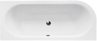 Badland AVITA hoekbad 150 x 75 cm links wit met bamboe badplank