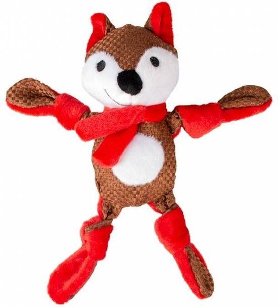 Duvoplus Xmas Pluche Geknoopte Vos 31x14x8cm
