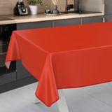 Afwasbaar ANRO Afwasbaar tafelzeil, tuintafelkleed, voor binnen en buiten, met zoom, rood, 160 x 140 cm