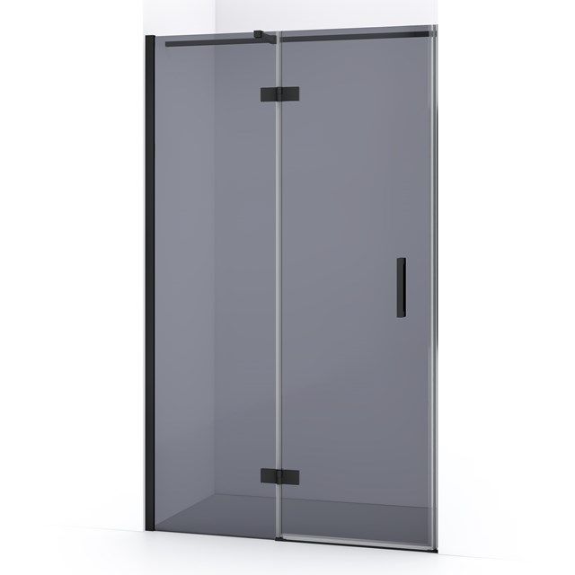 Maxaro Douchedeur Diamond 120cm 8mm Rookglas Veiligheidsglas Mat Zwart