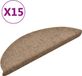 VidaXL Trapmatten zelfklevend 15 stuks 56x17x3 cm beige halfrond