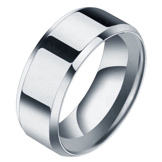 LGT JWLS Lookinggoodtoday Heren ring Titanium Zilverkleurig 8mm-18mm