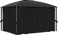 vidaXL Prieel met Gordijnen 400x300x265 cm Antraciet
