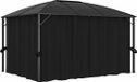 vidaXL Prieel met Gordijnen 400x300x265 cm Antraciet