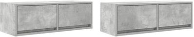 vidaXL TV-meubels, 2 stuks, betongrijs, 80 x 31 x 25,5 cm, bewerkt hout