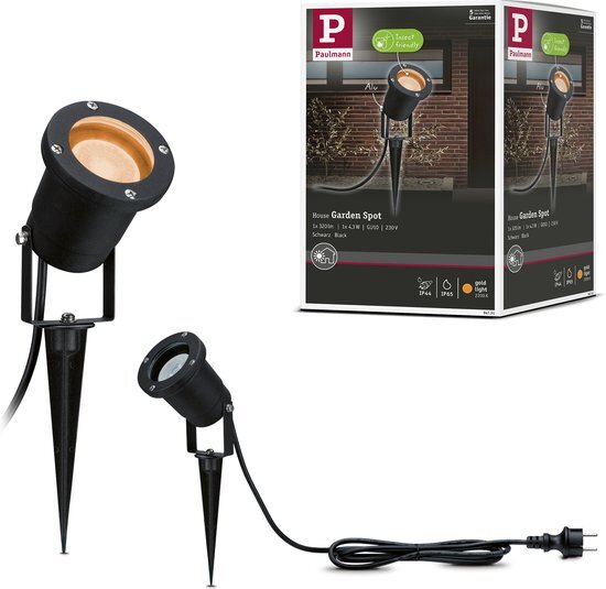 Paulmann LED-tuinspots Goudlicht insectvriendelijk IP65 rond 92mm 2200K 4,3W 320lm 230V Zwart Metaal