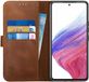 Rosso Deluxe Echt Leer Book Case Hoesje Geschikt voor Samsung Galaxy A53 | Bruin