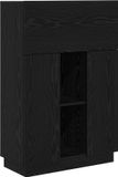vidaXL Bureau Zwart Eiken 71.5 x 31.5 x 106.5 cm Bewerkt Hout