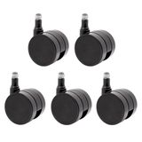 WAGNER bureaustoelwielen/draaistoelwielen, set van 5 - DESIGN HART - Diameter Ø 50 mm, hoogte 55 mm, met intervalrem, pen 11 x 20 mm, draagvermogen 50 kg/wiel - Made in Germany - 02173561