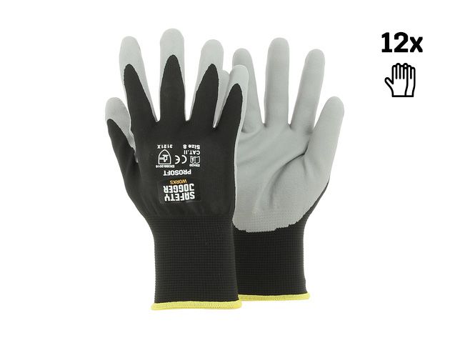 Safety Jogger Handschoen Prosoft Zwart/Grijs - 3 paar - Maat 10 (XL)