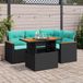 Maison Exclusive - Ensemble de meubles de jardin 5 pièces avec canapé et coussins, noir, en polyrotin