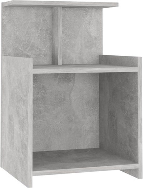 vidaXL Nachtkastje - 40x35x60 cm - Bewerkt Hout - Betongrijs