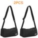 Sacs bandoulière en forme de croissant - Sacs bandoulière hobo - Lot de 2 - Sangle réglable - Polyester - 30 cm - Noir