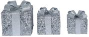 Decoris Ornament ijzer cadeau l15b15h17 cm zilver
