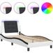 Lit Simple Lit Adulte Cadre De Lit Avec Led Sans Matelas Zadar Blanc Et Noir 80x200 cm