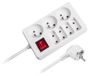 Rebel rallonge avec interrupteur, 7 prises, 1,5 m, blanc