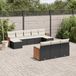 Prolenta Maison Exclusive - Tuinset voor de tuin, bestaande uit 10 delen met kussens, in zwart polyrotan
