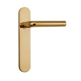 Micel 05755 deurkrukset met gebogen hoekplaat en roestvrijstalen handgreep, goudkleurig, PVD, 225 x 138 x 66 mm