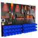 Merkloos / Sans marque Shenzhen Xinyuan Electronic Co., Ltd. Werkplekwand 120x90cm Metaal met 36 Blauwe Bakjes en Ophanghaken