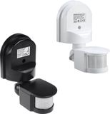 Maclean - Set van 2 stuks - bewegings- en schemersensor voor wandmontage, 180°, max. 1200W, zwart-wit, MCE25