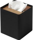 Yamazaki Tissuebox Vierkant - Rin - Zwart