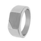 Lucardi Heren Ring mat/glans - Ring - Vaderdag Cadeautje - Staal - Zilverkleurig